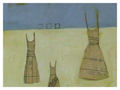 lisa solomon art -3 dresses 3 squares painting