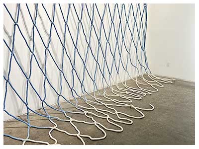  lisa solomon Amime Net, 2023, hand dyed and tied cotton rope, 120 x 182 inches