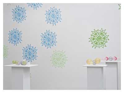 lisa solomon art - doily installation - toxin phendyldichlorasine [installed at Gallerie Nicoletta Rusconi]