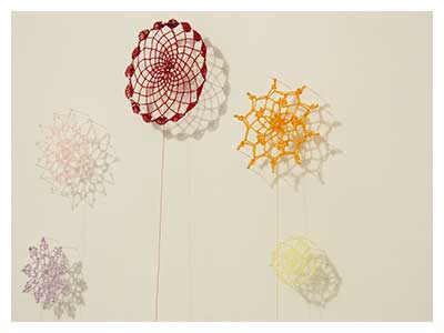 lisa solomon art - doily installation - chemical rainbow - [installed at Gallerie Nicoletta Rusconi]