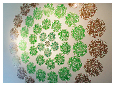 lisa solomon art - doily installation - dendochronology installed at Angels Gate