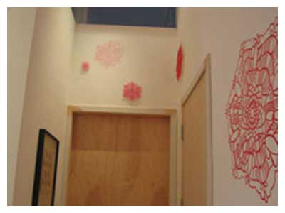 lisa solomon art - doily installation - louisiana star installed at Traywick Contemporary
