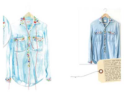 lisa solomon art - The Keepsake Project - Marie Muscardini Embroidered Shirt